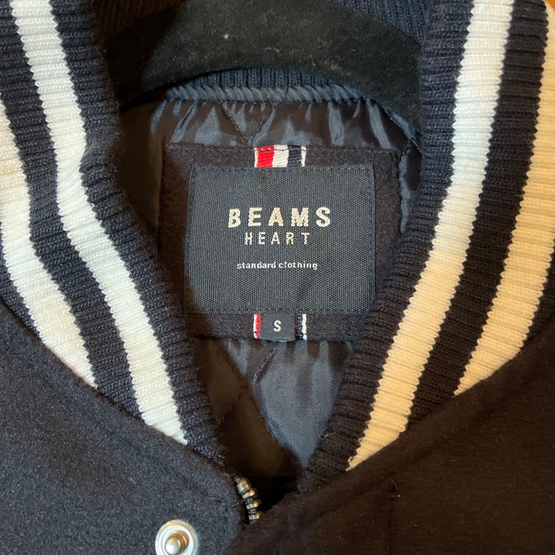 BEAMS HERTE スタジャン Sサイズ/ブラック/ホワイト