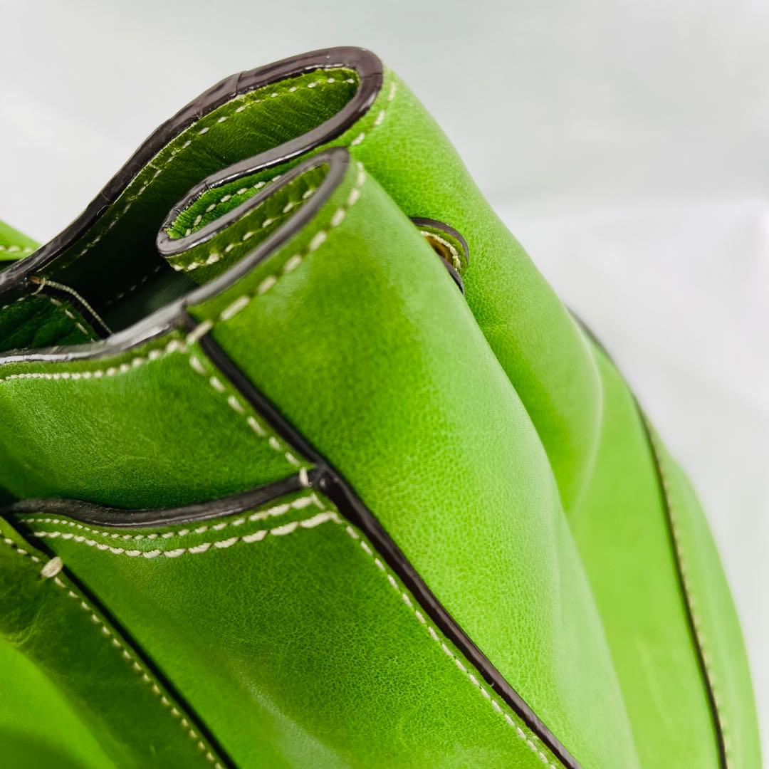 COACHコーチ グリーン マデリントートバッグ チャーム付き 11554P