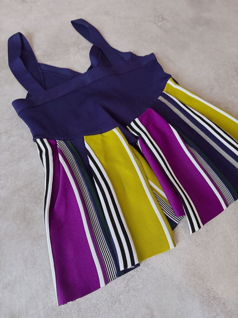 UN3D. アンスリード マルチストライプニットビスチェ キャミソール