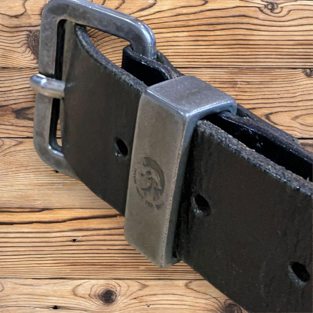 ◇DIESEL/ディーゼル◇ロゴメタルプレート レザーベルト CM90 178S