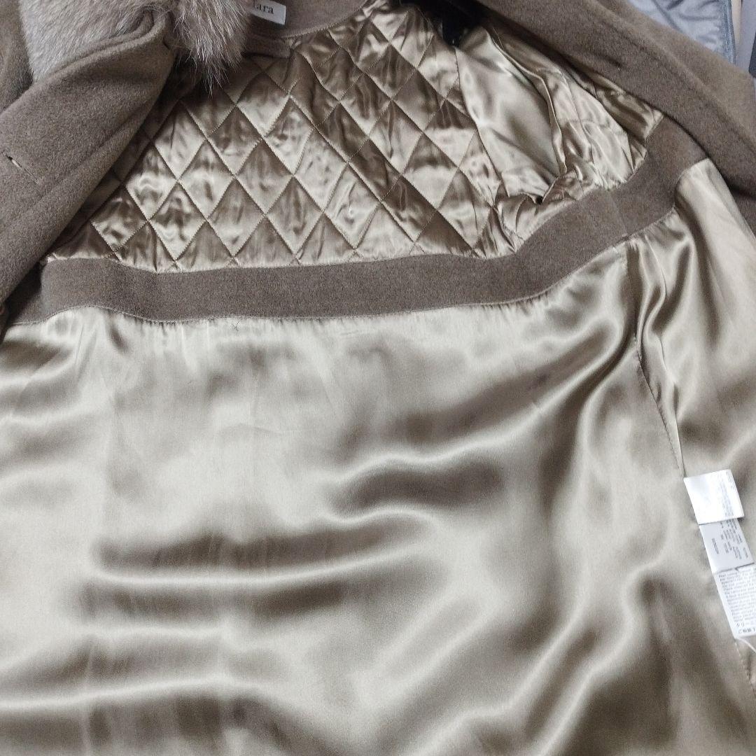 MaxMara白タグフォックスファー カシミア混ロングコートサイズ40