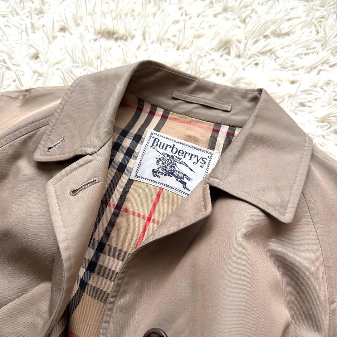 美品☆BURBERRYバーバリー ステンカラーコート ノバチェック ベージュ