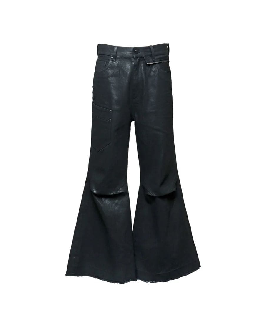 ブラック jent louis Resin Coated Flare Denim - メルカリ