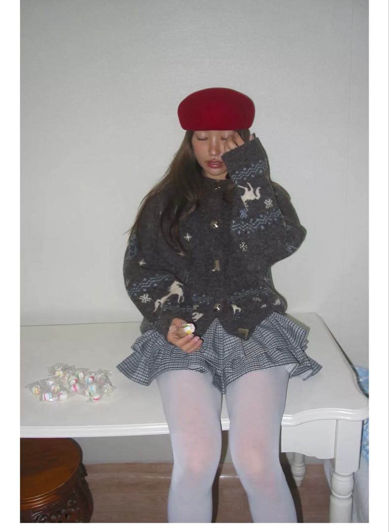 ZARA 新作 ジャカードニットボタンカーディガン 馬柄ニット - メルカリ