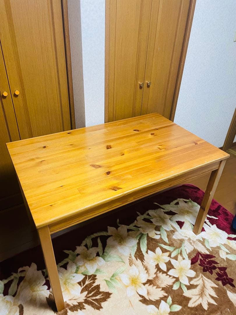 カントリーモデル　ナチュラルウッド 木製 ダイニングテーブル 中型 ダイニングテーブル 幅150cm 4人掛け 天然木 カントリー調 （ 木製