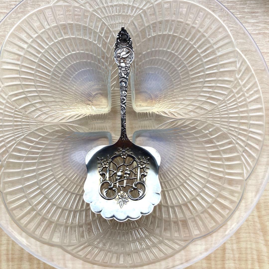 純銀　ナッツ　スプーン　透かし　Love bird Lovebird Grain-Free Cereal Cinnamon O's Same-Day Delivery or