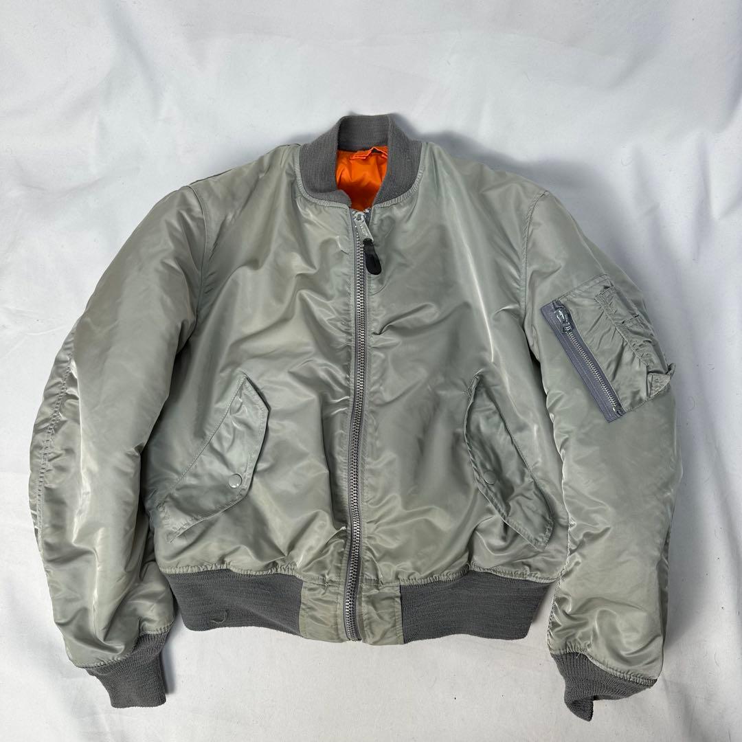 schott 90s USA製 ma-1 シルバー グレー フライトジャケット - メルカリ