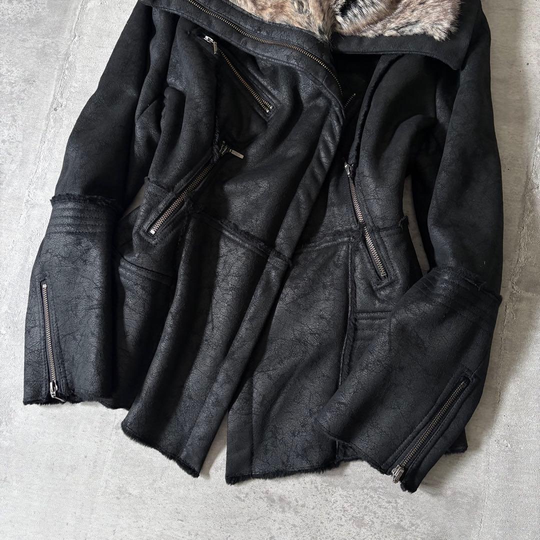 00s 00s archive mouton far jacket riders y2k archive mouton jacket