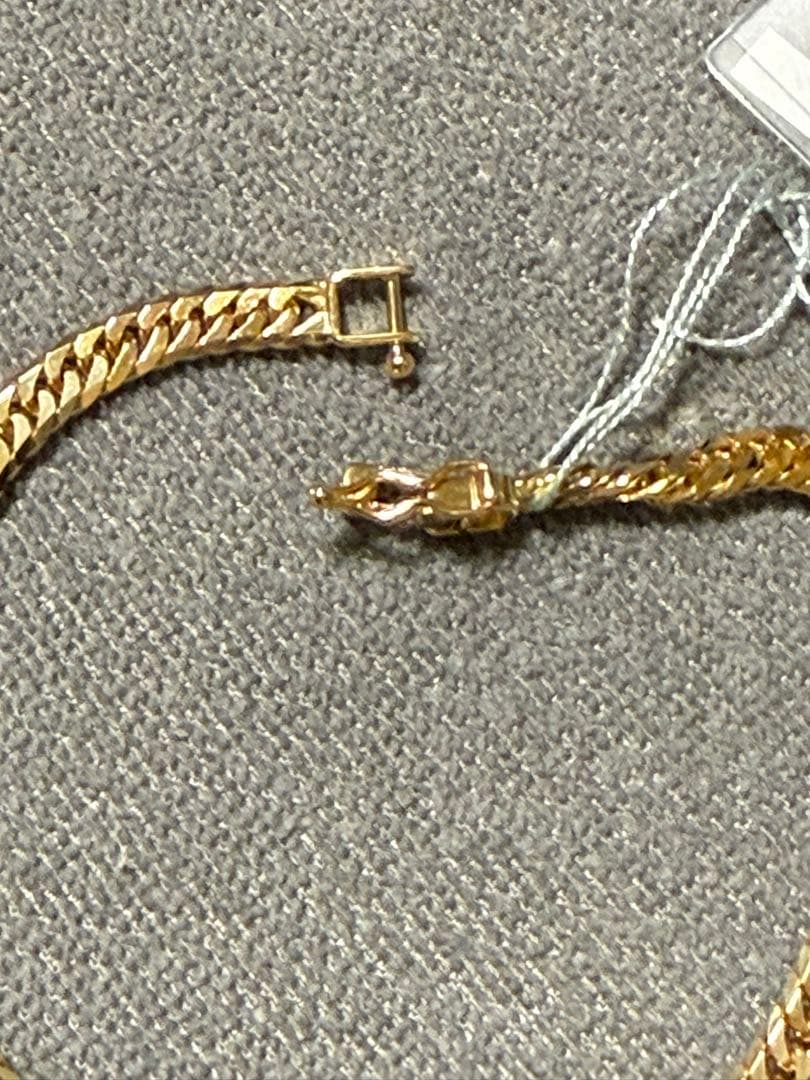 K18イエローゴールド 6面カットダブル喜平ブレスレット 18cm 10.32g