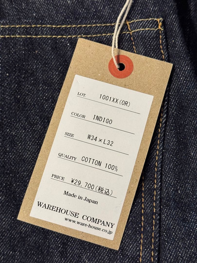 新品 WAREHOUSE 1001XX 13.5oz W34
