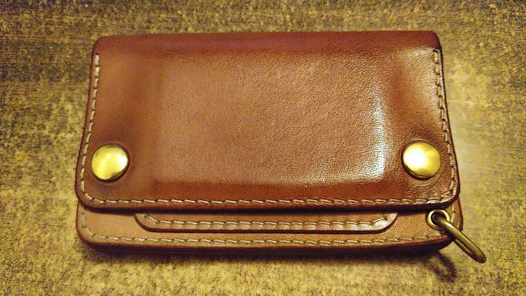 トラッカーウォレット　ミドル　ヌメ革 ミドルトラッカーウォレット MTW-01【クロムエクセル / 茶芯ブラック