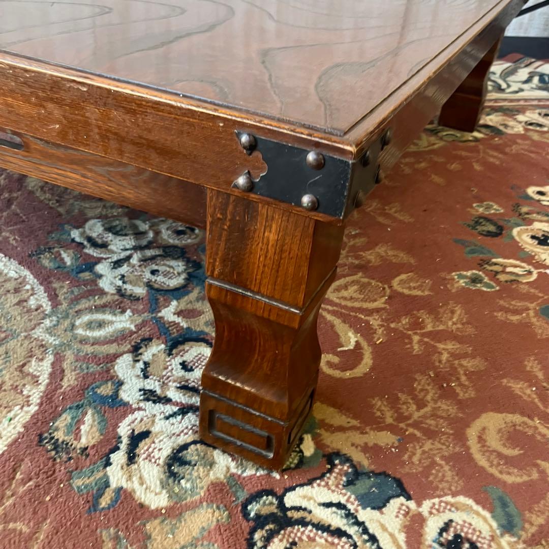 昭和レトロ 古家具 木製テーブル 大型座卓 センターテーブル ロー