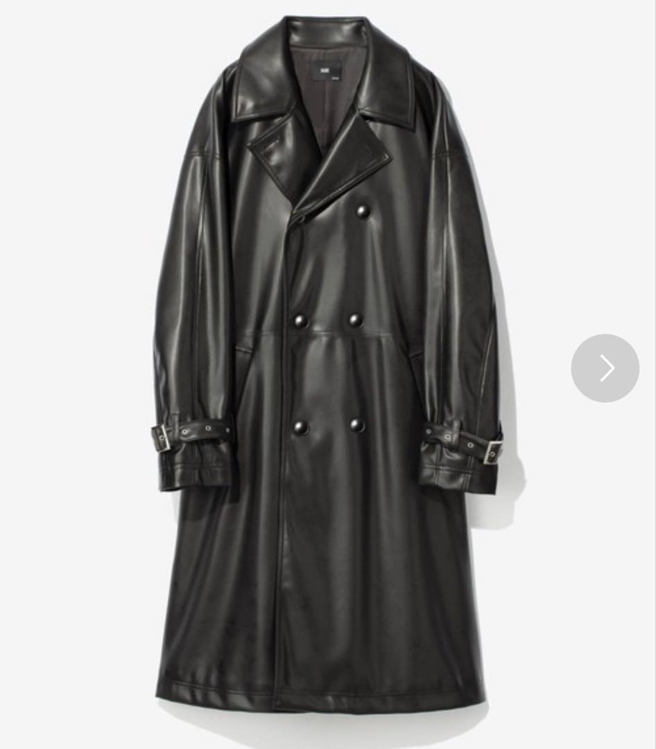 HARE】レザートレンチコート ブラック - メルカリ