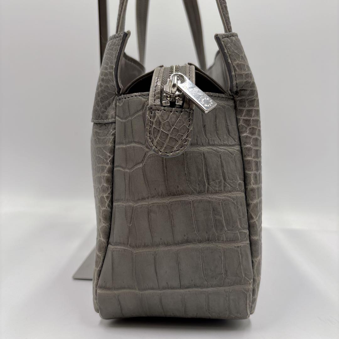 希少色 美品 JRA ハンドバッグ クロコダイル 本革 レザーセンター取り 鰐