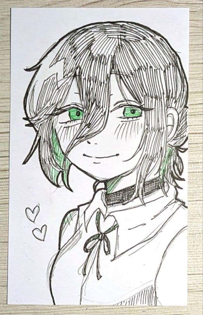 ラプ様専用】 チェンソーマン レゼ 手描きイラスト 豆色紙 - メルカリ