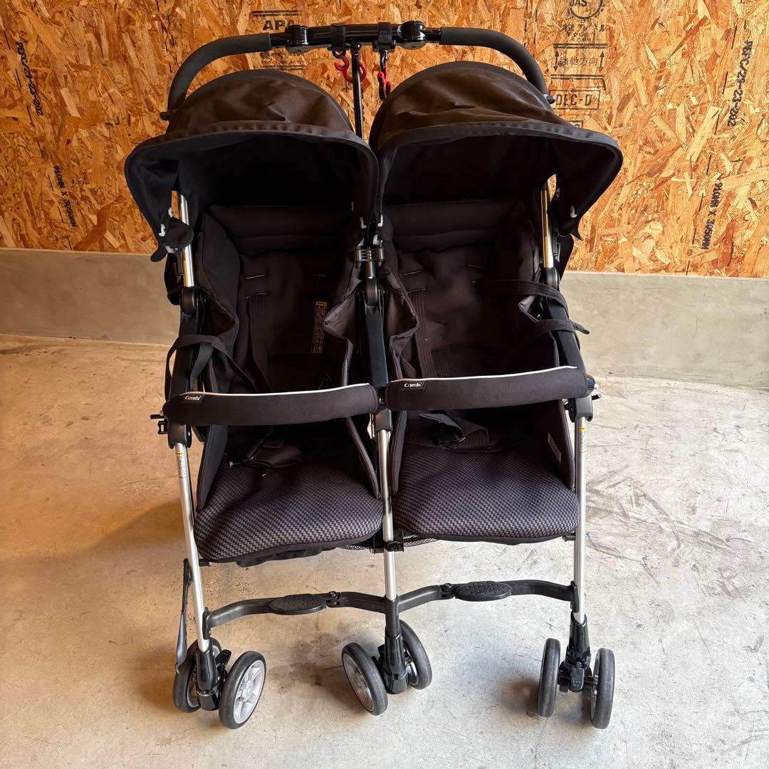 Combi ツインスピンGC ふたご、2人用ベビーカー 黒色 コンビ - メルカリ