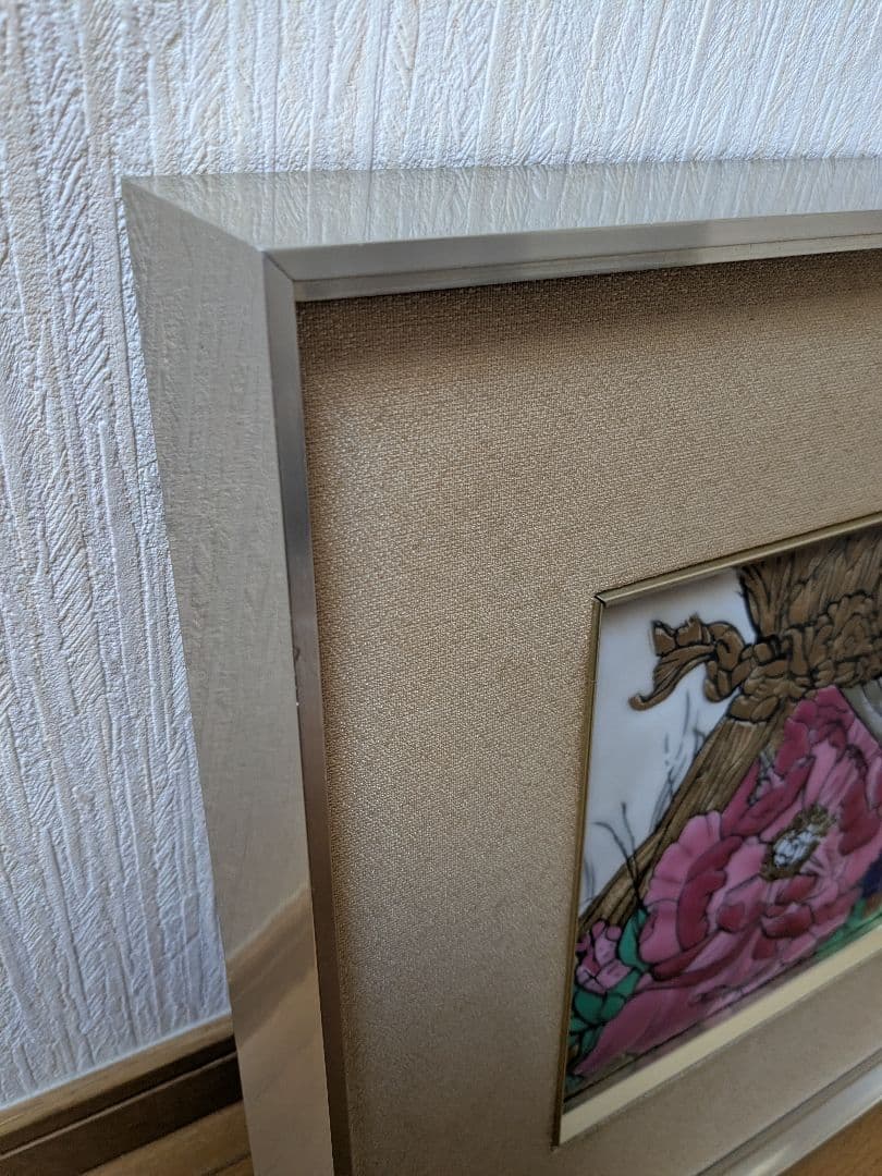 片岡球子作「寒牡丹」七宝額 - メルカリ