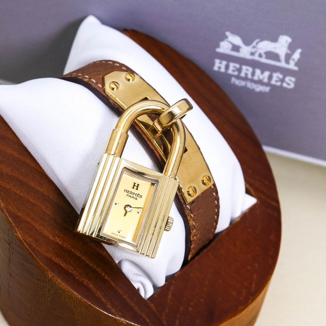 稼働 Hermes ケリーウォッチ 腕時計 レディース 外箱付 新品電池3077