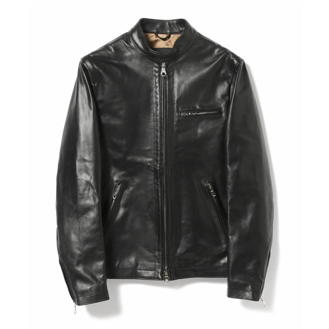 Cinquanta 高級ホースハイドレザー シングルライダースジャケット 干場