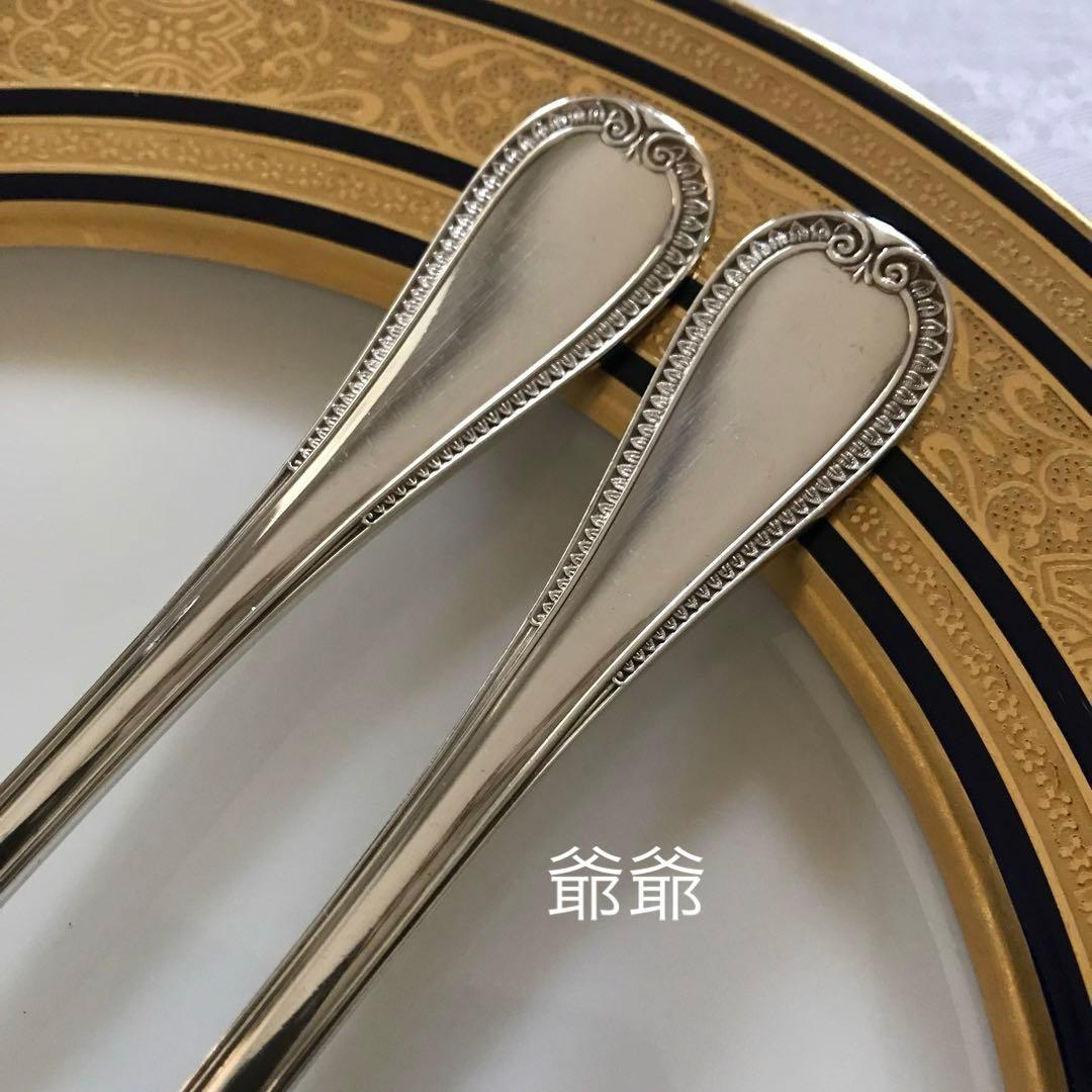 カルディヤック＆クリストフル／純銀 フォーク＆スプーン 1組