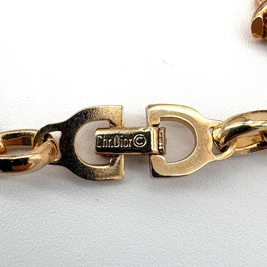 美品 ディオール ブレスレット 喜平 ラインストーン CDロゴ ゴールド