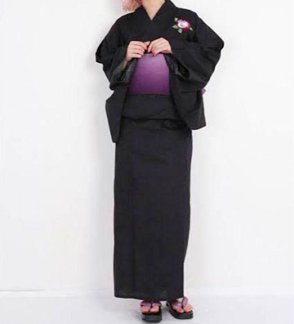 完売品！新品 大人気ブランド浴衣【ジュエティ】椿とオウム刺繍☆お単