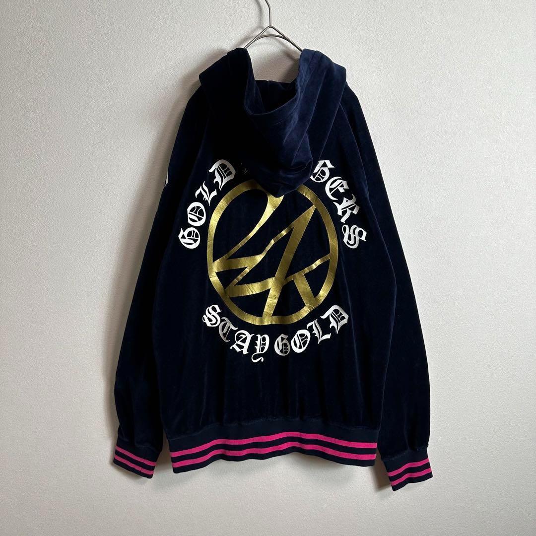 24karats ジャージ上下セットアップ EXILE ベロア ネイビーピンクL