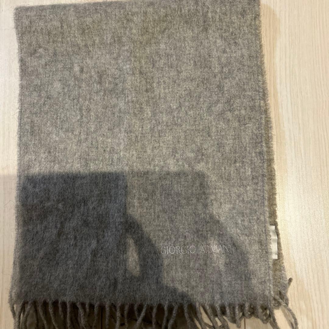 プ*ん様 ARMANI COLLEZIONI グレー マフラー カシミヤ100% COXSWAIN カシミヤ100％ マフラー ストール グレー 無地 幅35cm 長さ