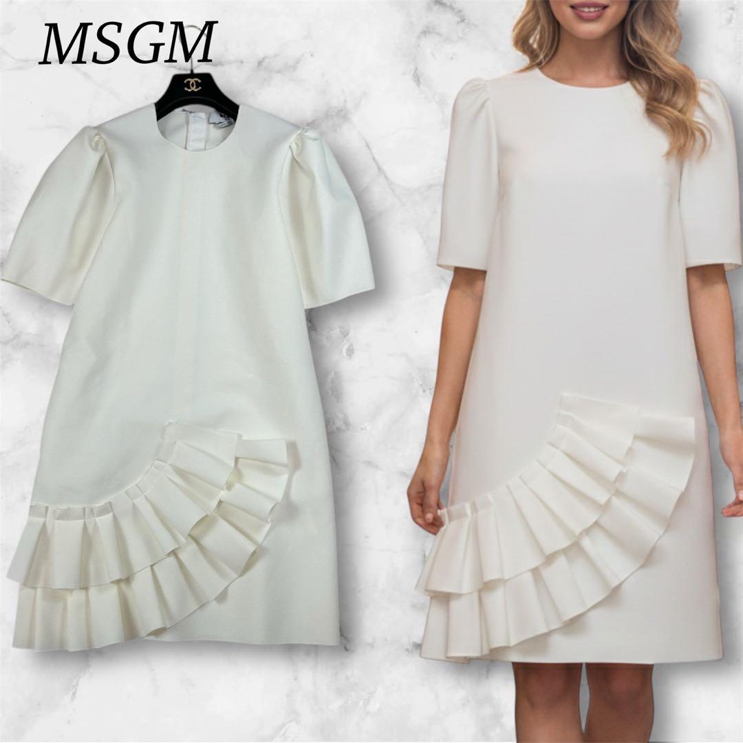 K833 美品 M エムエスジーエム めるる着用 ひざ丈ワンピース レディース RUIRUE BOUTIQUE（ルイルエブティック） ワンピース 洗えるサイド