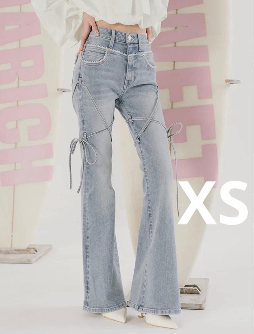 Darich ダーリッチ　ピコレースハイウエストフレアデニム　XSサイズ 予約商品】ピコレースハイウエストフレアデニム – Darich (ダーリッチ)