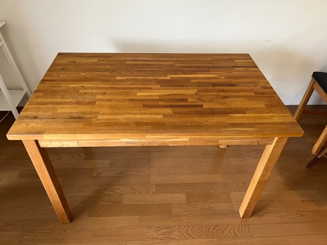 IKEA EKENSBERG オーク無垢材 ダイニングテーブル - メルカリ