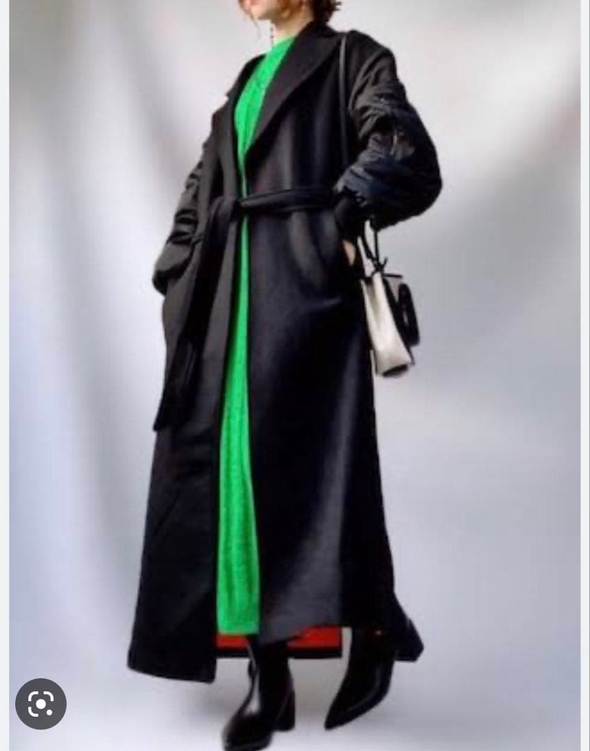 ZARA マッチングボンバーコート ネイビー バルーンスリーブ ベルト付き