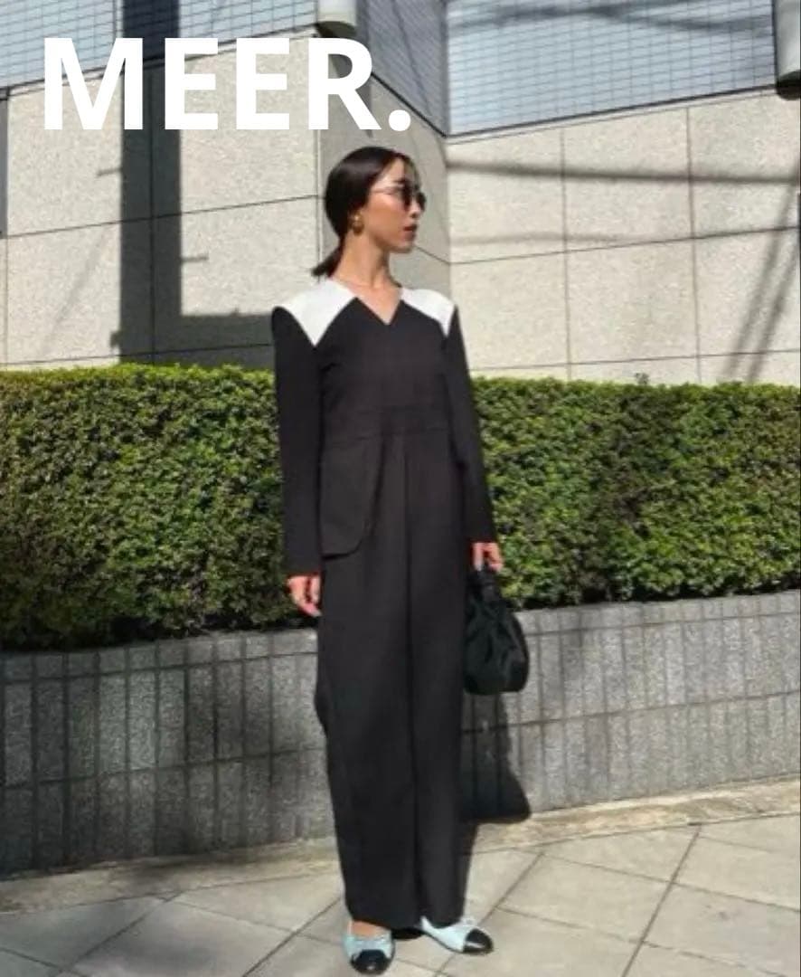 MEER. V NECK JUMP SUIT ブラック MM25SS-OA013BK-01?$VS_1500$