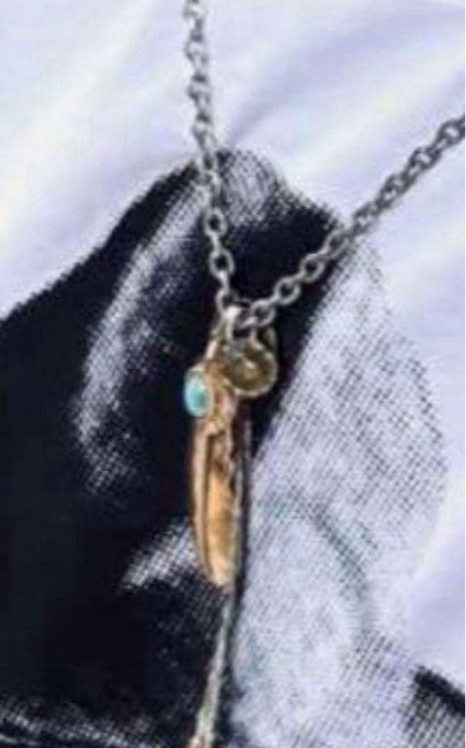 全金ターコイズフェザーネックレ キムタク仕様 - メルカリ