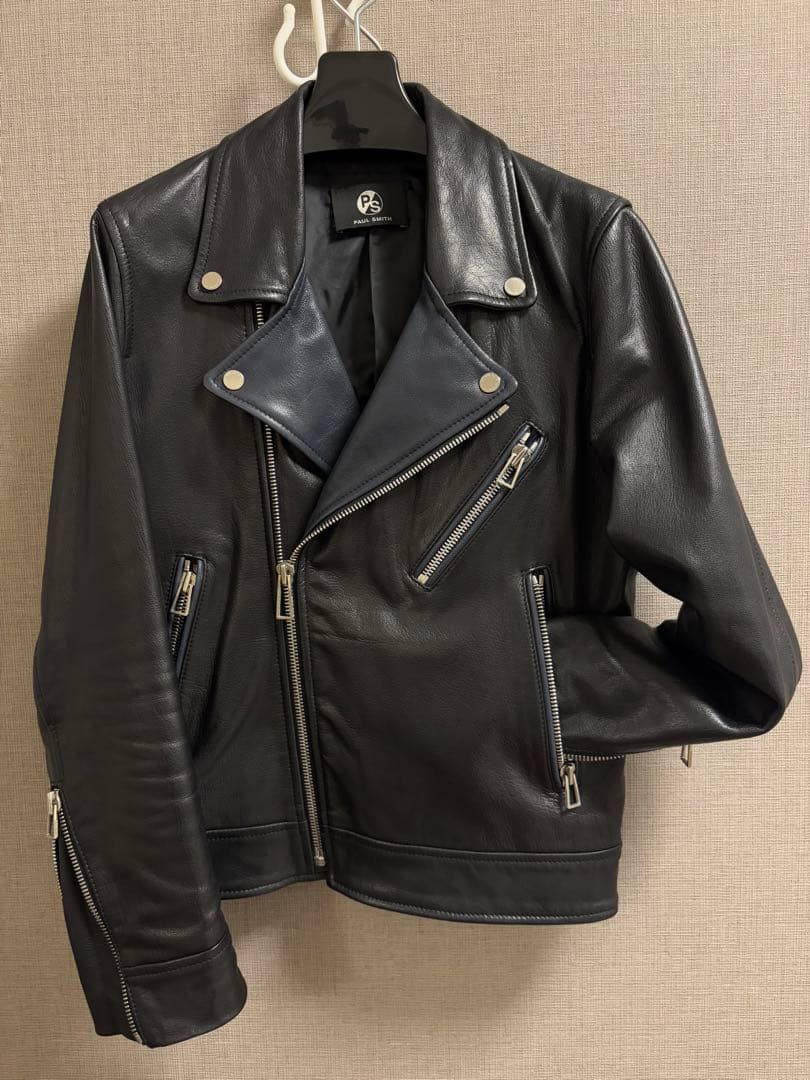PAUL SMITH ダブルライダースジャケット 黒 - メルカリ