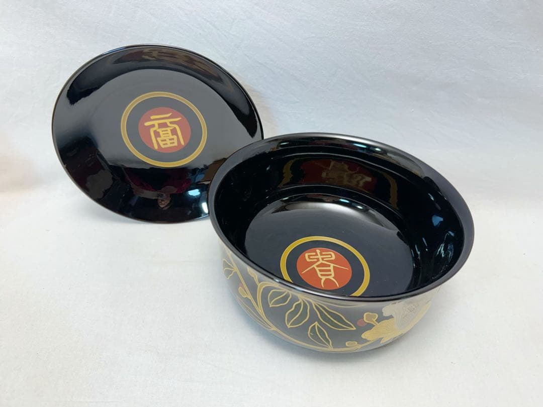 ほぼ未使用 茶道具 平安象彦 木製 長寛写 牡丹唐草 砂金袋形