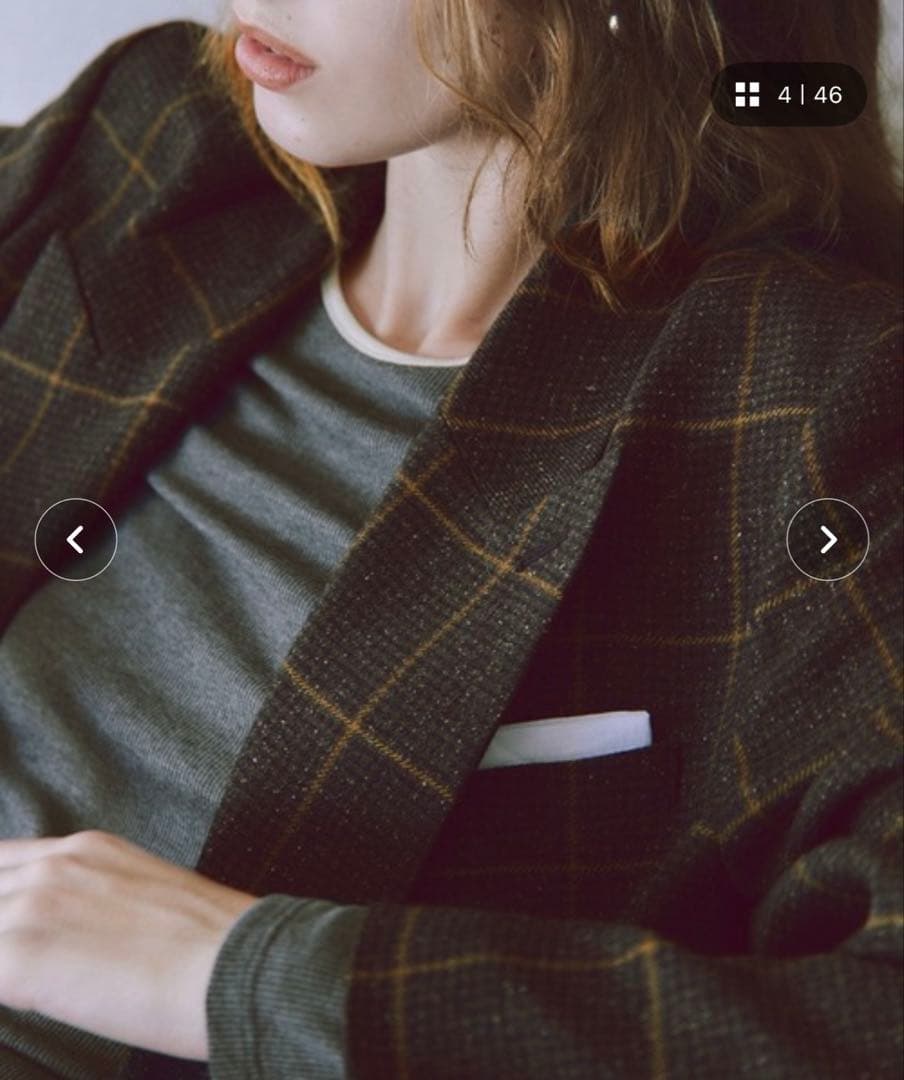 《完売》【ADAM ET ROPE'】ダブルブレストツイード＆チェックジャケット