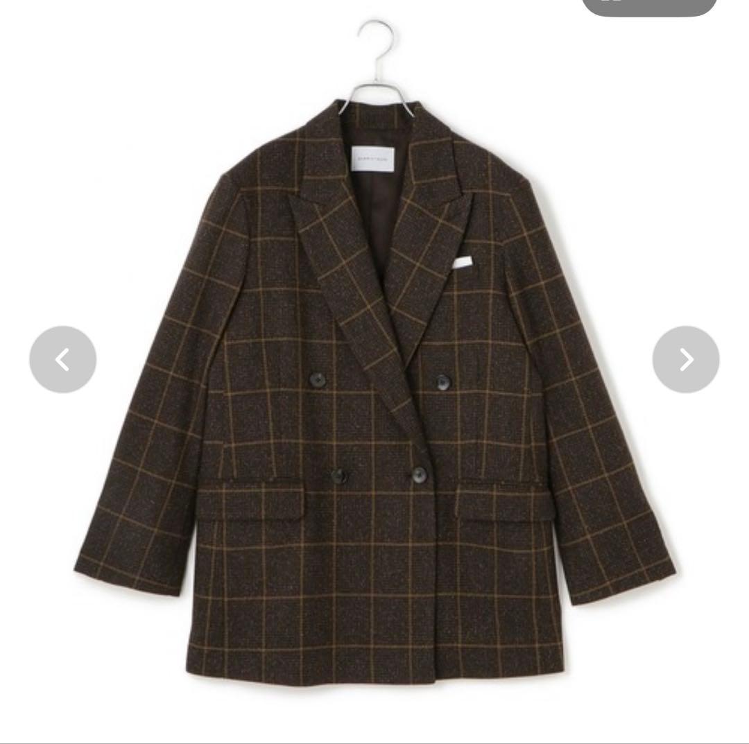 《完売》【ADAM ET ROPE'】ダブルブレストツイード＆チェックジャケット