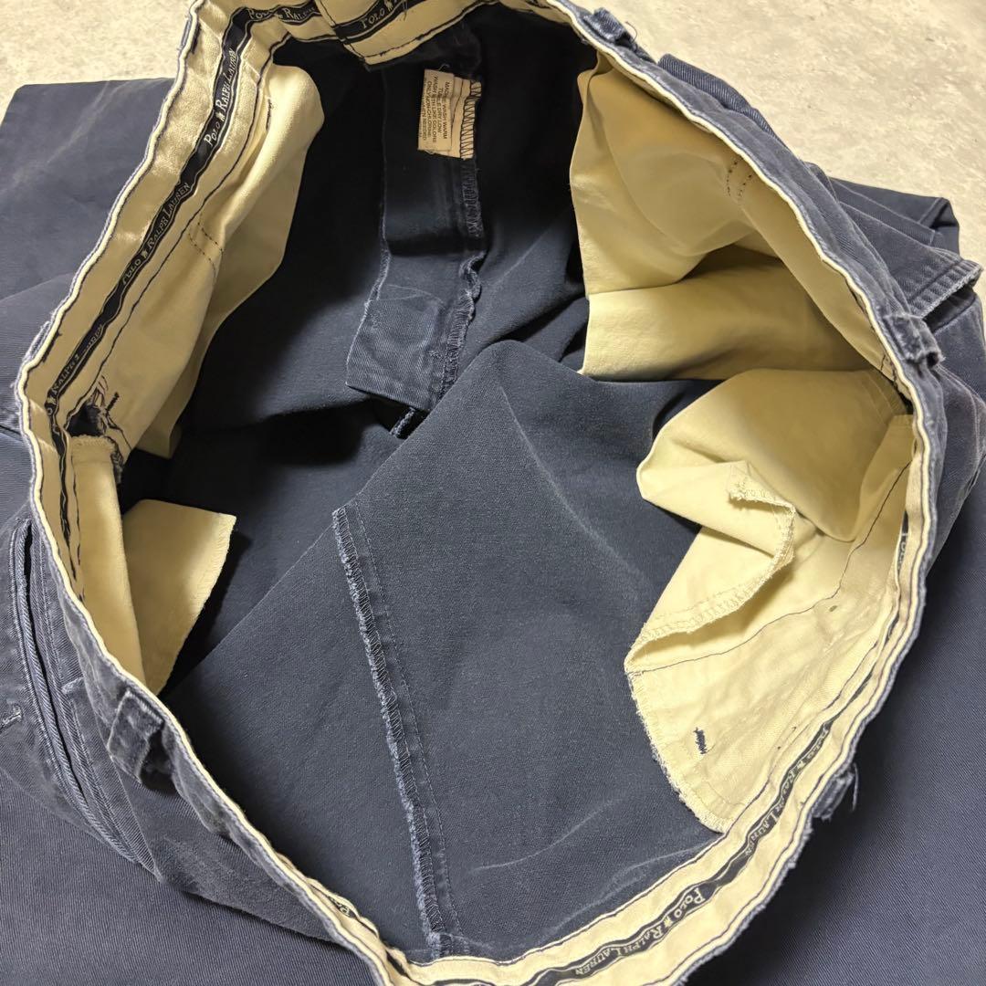 90s ポロバイラルフローレン USA製 ポロチノ チノパン 38×32 紺 - メルカリ