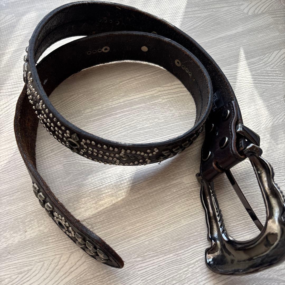 スタッズ付きレザーベルト トルネードマート