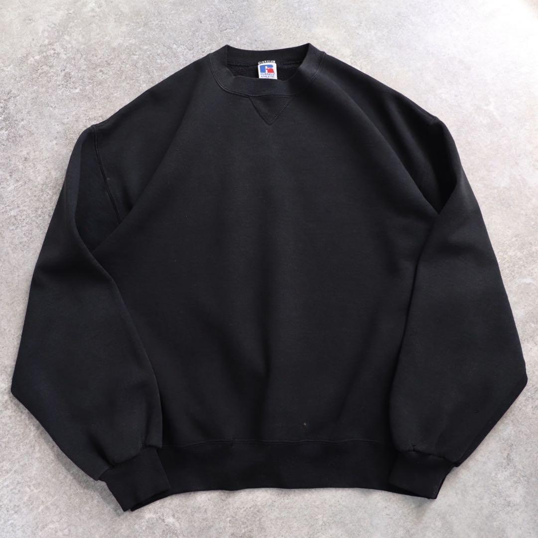 90s USA製 ブラック 無地 黒 Russell ラッセル スウェット XL - メルカリ