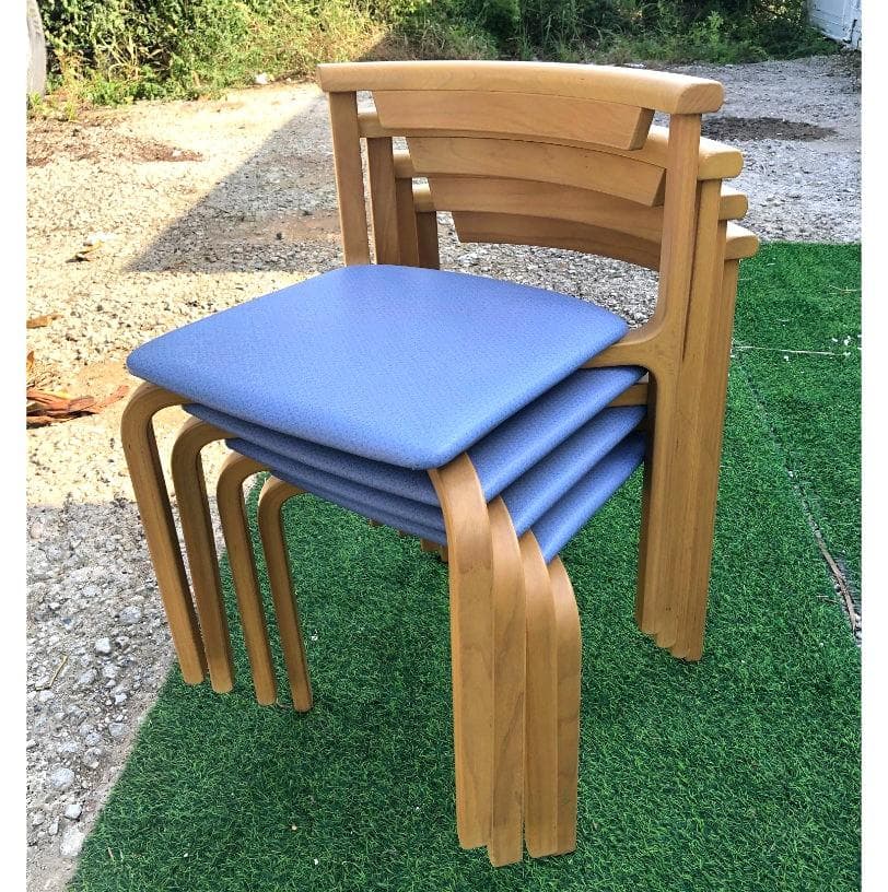 ●天童木工 椅子 イス 4脚 T-5348WB-ST型 天然木製フレーム チェア T-5348WB-NT｜天童木工