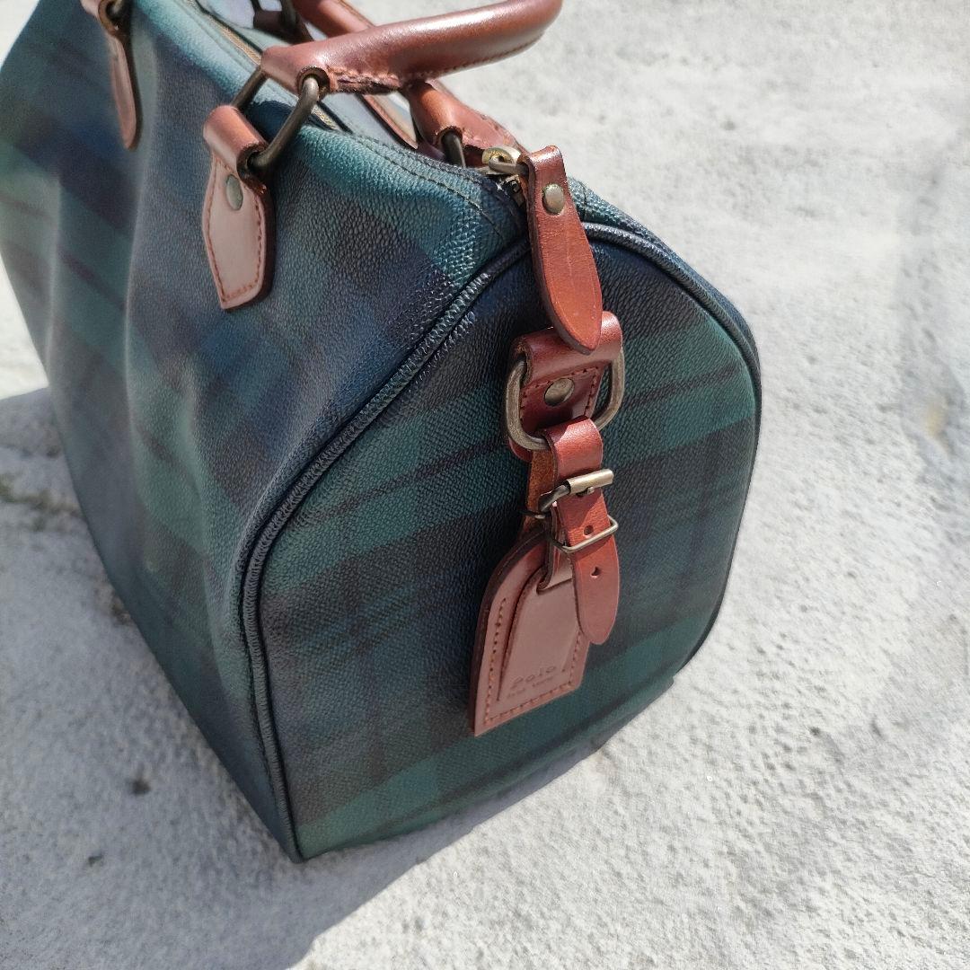 ラルフローレン ミニボストンバッグ グリーン ブラックウォッチ - メルカリ