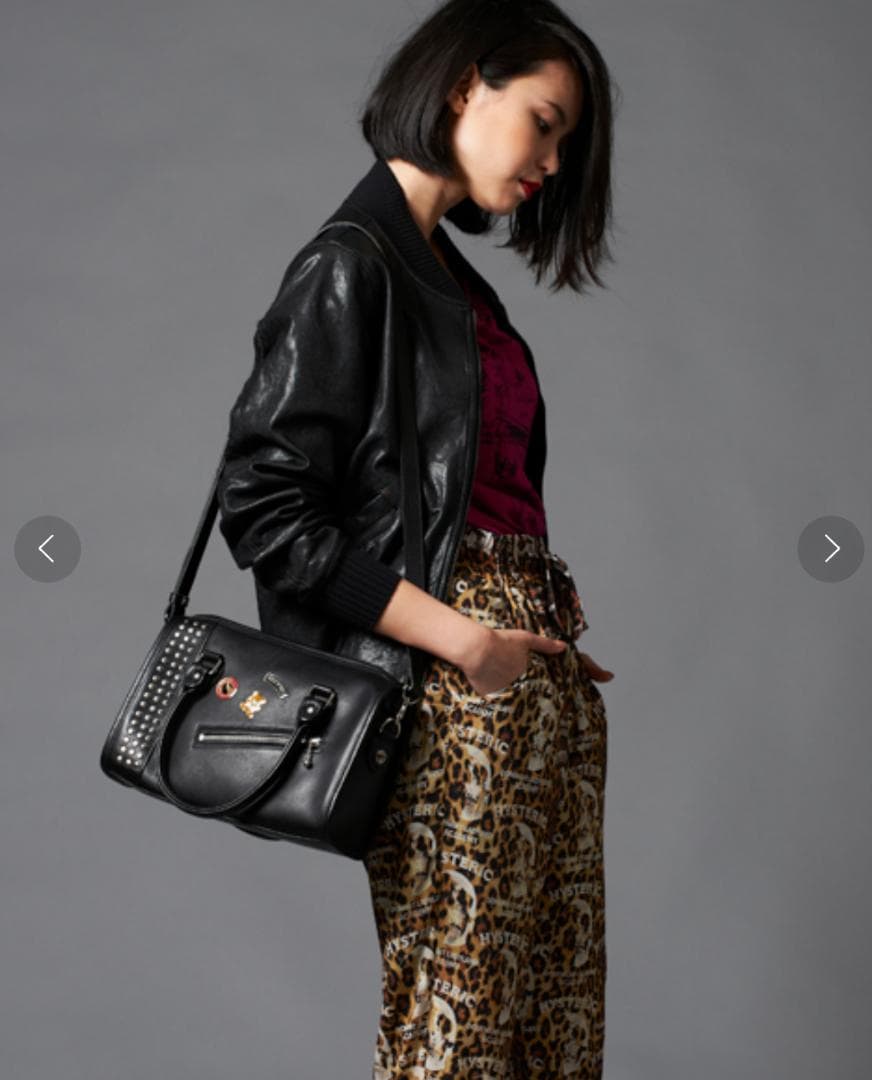 美品 ヒステリックグラマー スタッズ レザー 2wayボストン ショルダー