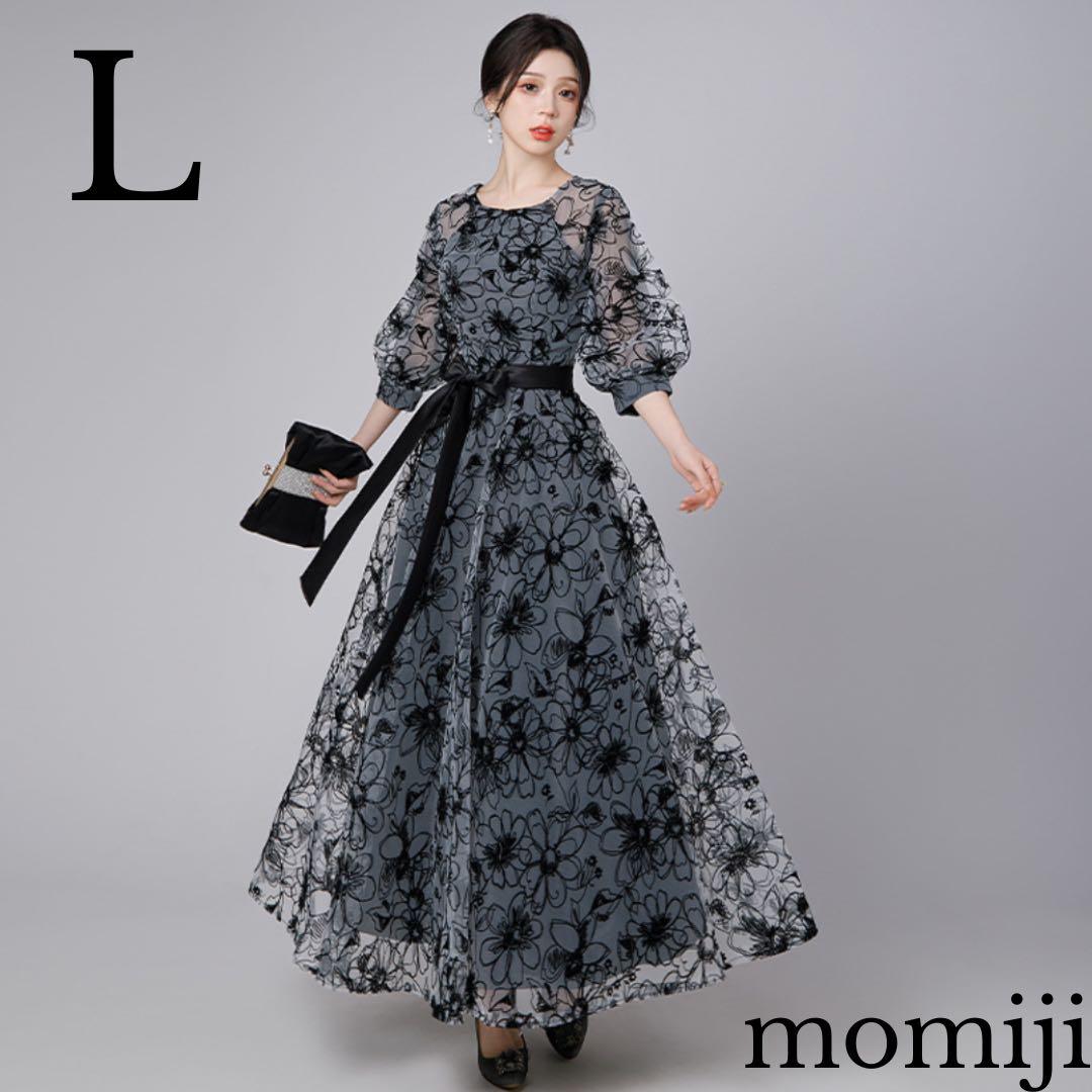 L 新品 ワンピース ドレス レディース ロング 結婚式 レース 花柄 春夏 L 新品 ワンピース ドレス レディース ロング 結婚式 レース 花柄