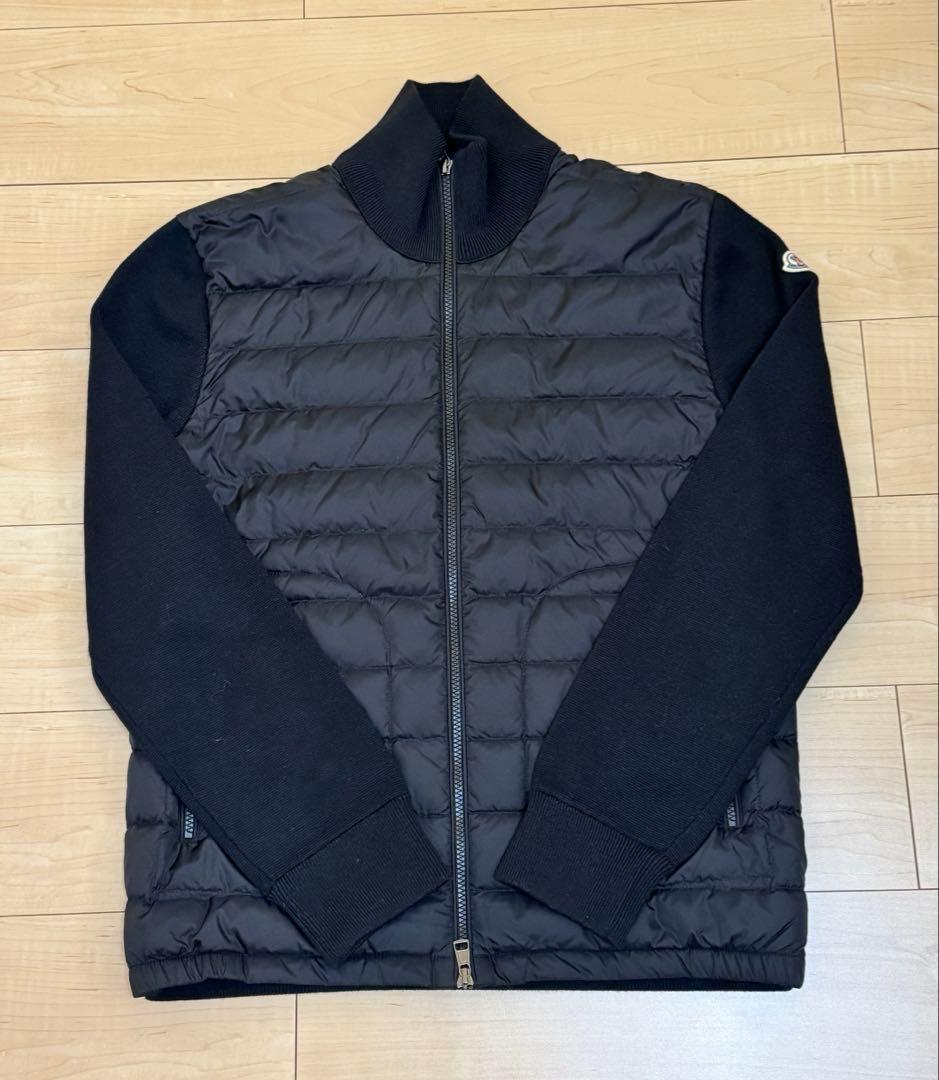 極美品MONCLER \"CARDIGAN TRICOT\" ブラック L 確実正規 極美品MONCLER 