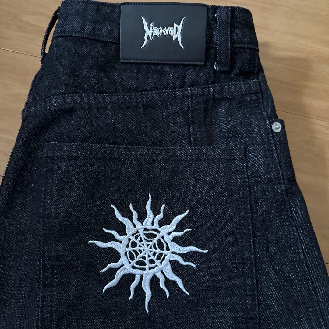 NORIMID ノーリミッド ブラック ダークデニム ワイドパンツMサイズ