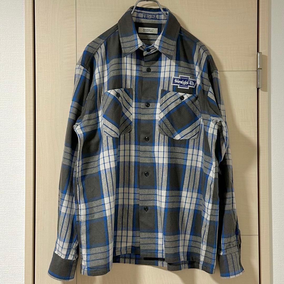 完売品】【美品】RADIALL Straight Up ネルシャツ ブルー M - メルカリ