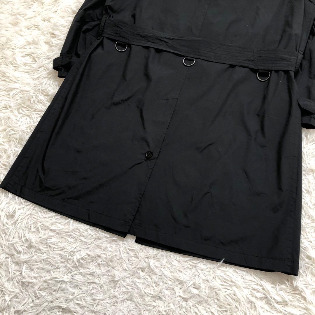 バーバリーロンドン シングルトレンチコート ナイロン 比翼 黒 ノバ