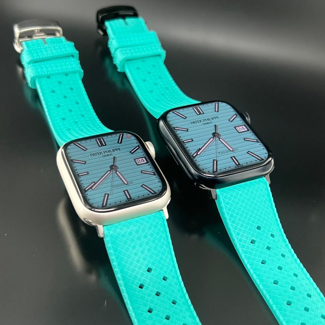 アップルウォッチ ウルトラ ティファニーブルーラバーベルト Dバックル